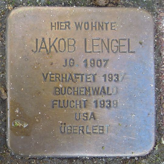 Stolperstein à la mémoire de Jakob Lengel