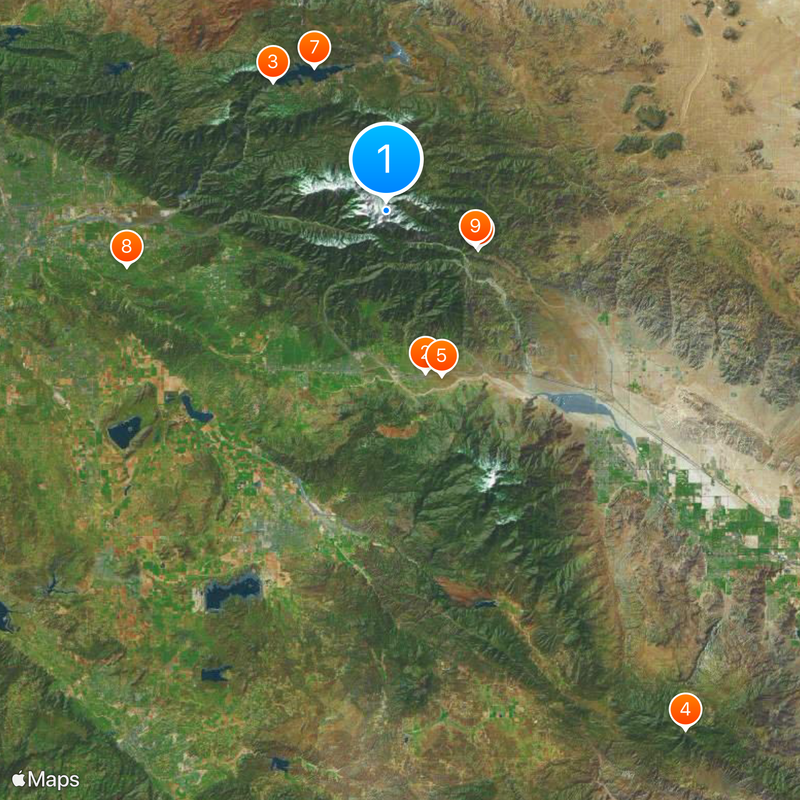 Montaña de San Gorgonio Mapa