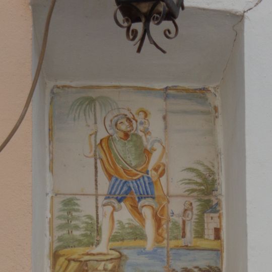 Ceramic panel of Saint Christopher in Vilamarxant