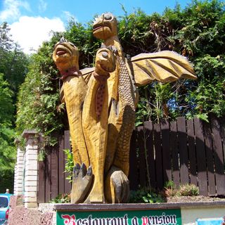 Statue of dragon in Karlštejn