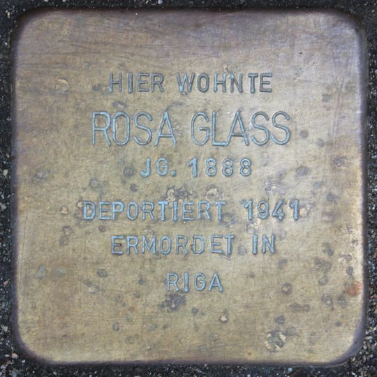 Stolperstein dedicated to Rosa Glass