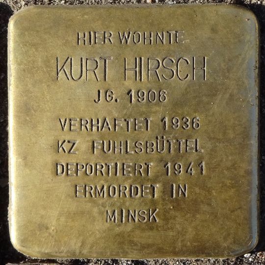 Stolperstein en memoria de Kurt Hirsch