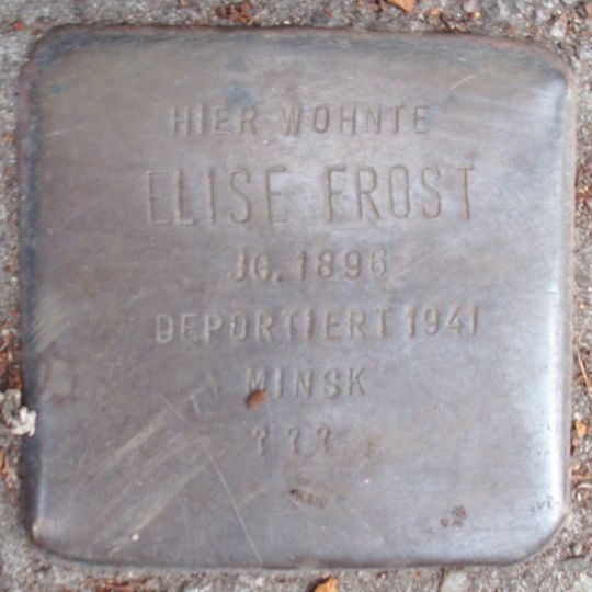 Stolperstein em memória de Elise Frost