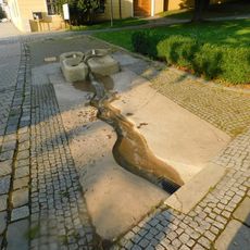 Fontána v parku před kostelem svatého Bartoloměje v Napajedlech