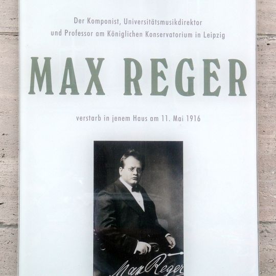 Memorial plaque for Max Reger