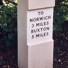 Milestone, Buxton Rd, 2yds S of jct with Quaker Lane