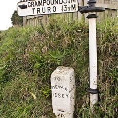 Guide Post At Road Junction By Tregiskey Farmhouse