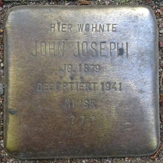 Stolperstein dedicated to John Josephi