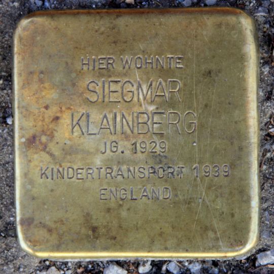 Stolperstein dedicated to Siegmar Klainberg