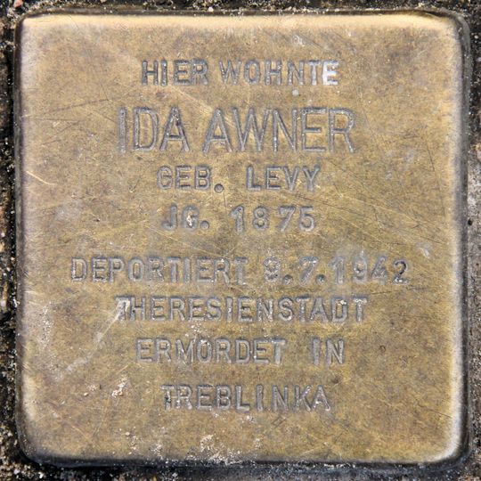 Stolperstein dedicated to Ida Awner