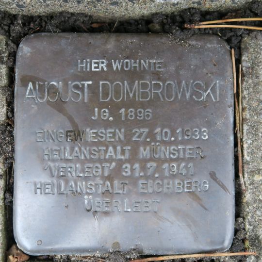 Stolperstein dedicated to August Dombrowski