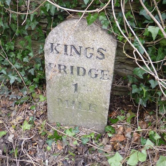 Milestone, Embankment Road, Dodbooke, 15m to left of entrance to Bridge House, 300m SW of new bridge,