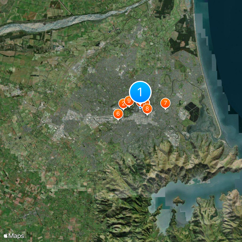 Christchurch Kaart