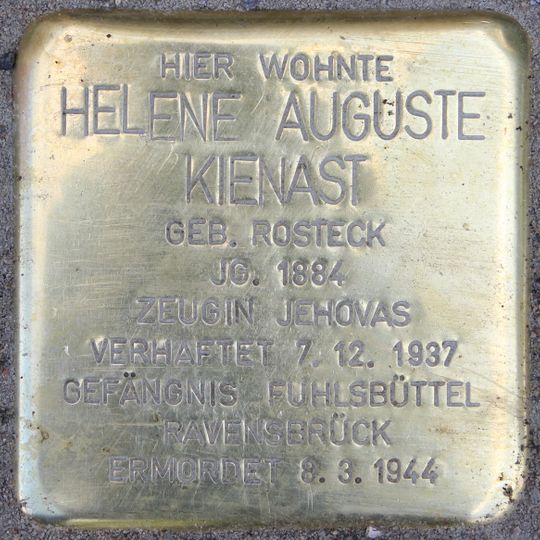 Stolperstein en memoria de Helene Auguste Kienast