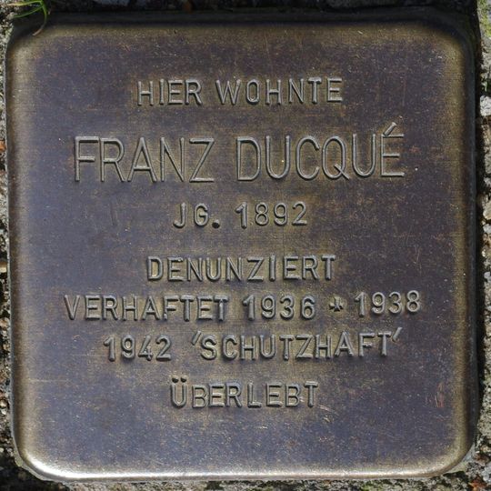 Stolperstein em memória de Franz Ducqué