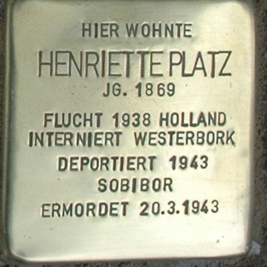 Stolperstein en memoria de Henriette Platz