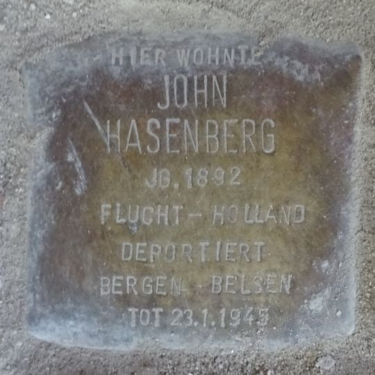 Stolperstein en memoria de John Hasenberg