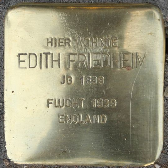 Stolperstein dedicated to Edith Friedheim