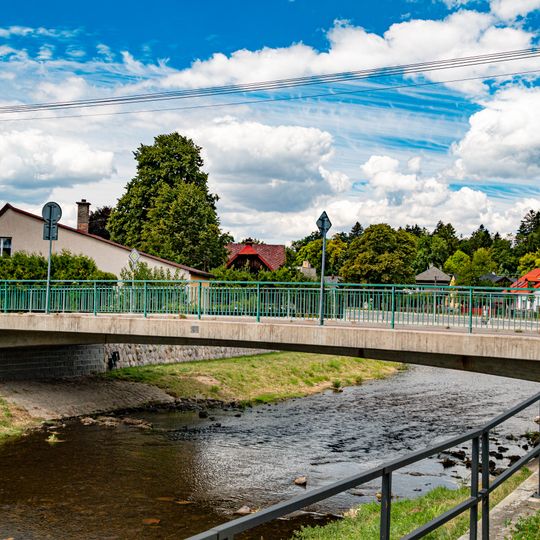 Most ulice Draha přes Divokou Orlici v Žamberku