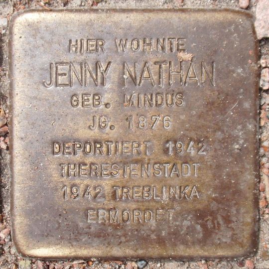 Stolperstein dedicated to Jenny Nathan