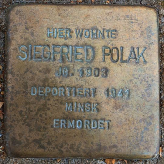 Stolperstein dedicated to Siegfried Polak