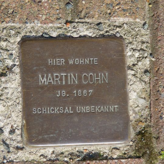Stolperstein dedicated to Martin Cohn