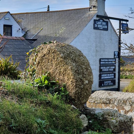 Wayside cross-head in St Sennen's churchyard, 10m south of the church