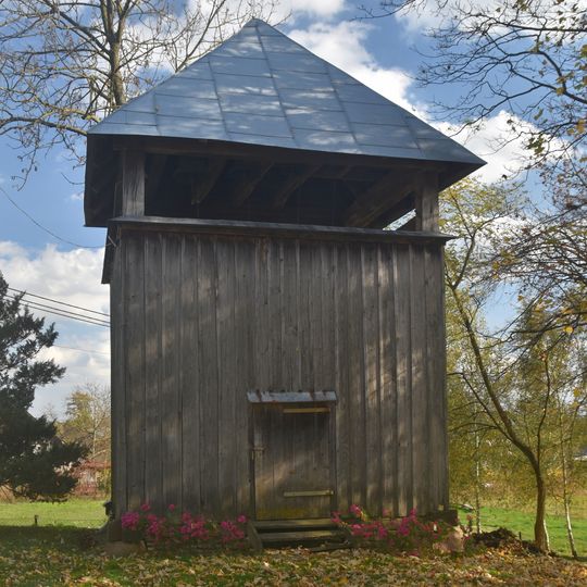 Bell tower at church of the Dormition in Kalników