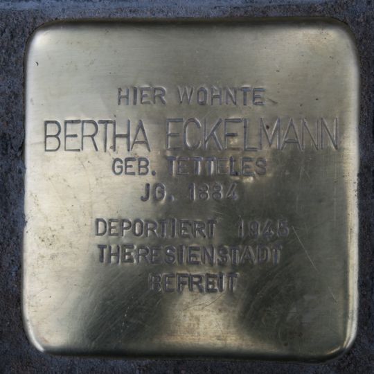 Stolperstein dedicated to Bertha Eckelmann