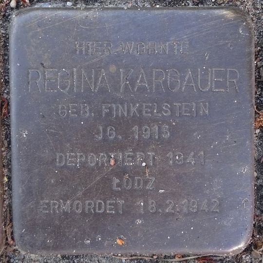 Stolperstein à la mémoire de Regina Kargauer