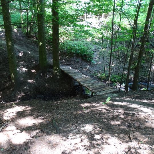 Lávka na červené značce v Olešné pod Močidly