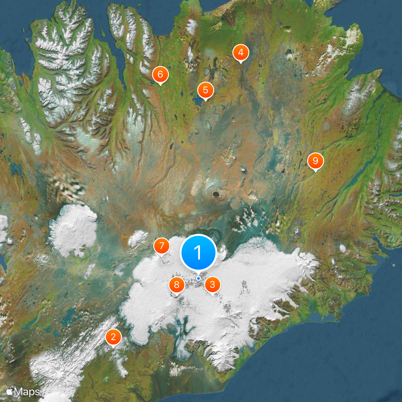 Park Narodowy Vatnajökull Mapa