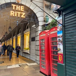 Pair Of K6 Telephone Kiosks Adjacent To Western Corner Of Ritz Hotel