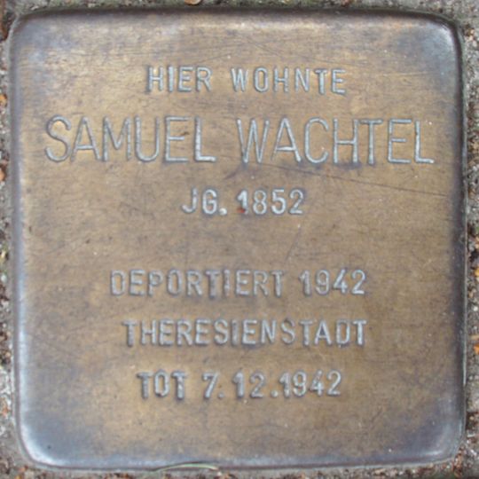 Stolperstein dedicated to Samuel Wachtel