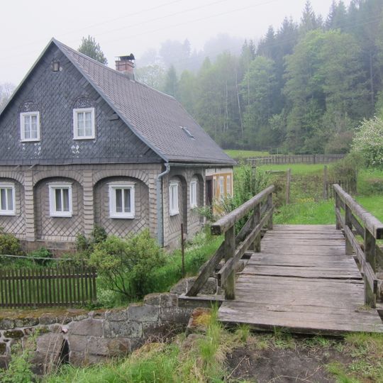 Lávka přes Brtnický potok na Kopci u čp. 46