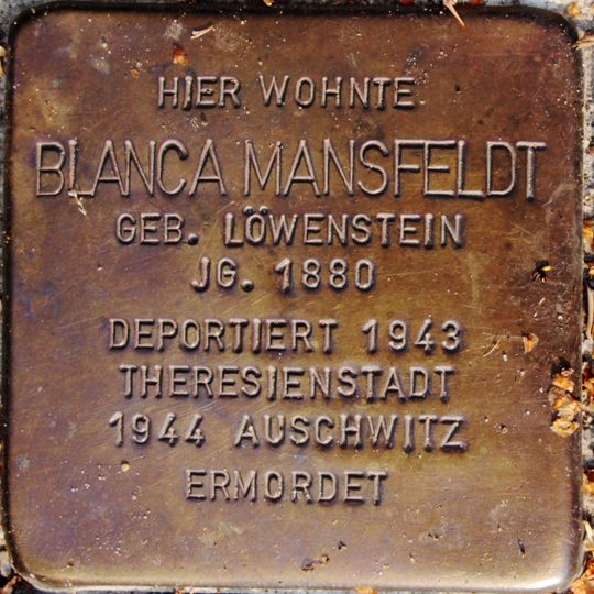 Stolperstein dedicated to Blanca Mansfeldt