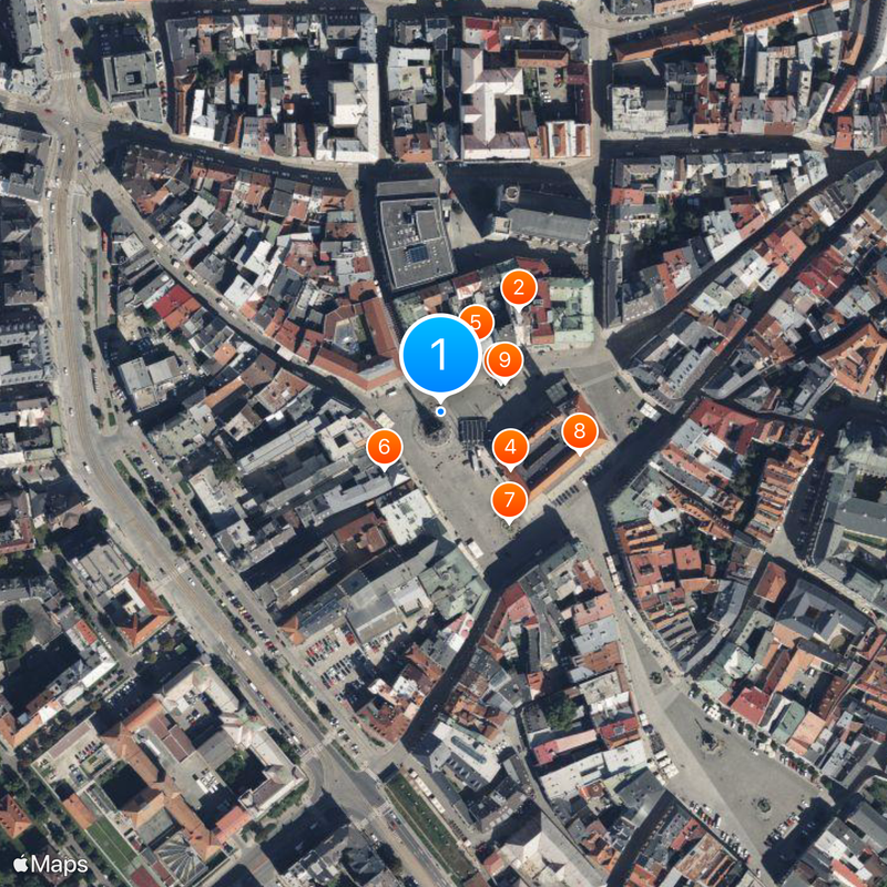 Holy Trinity Column in Olomouc Map