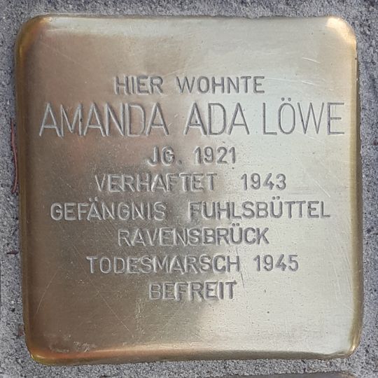 Stolperstein en memoria de Amanda Ada Löwe