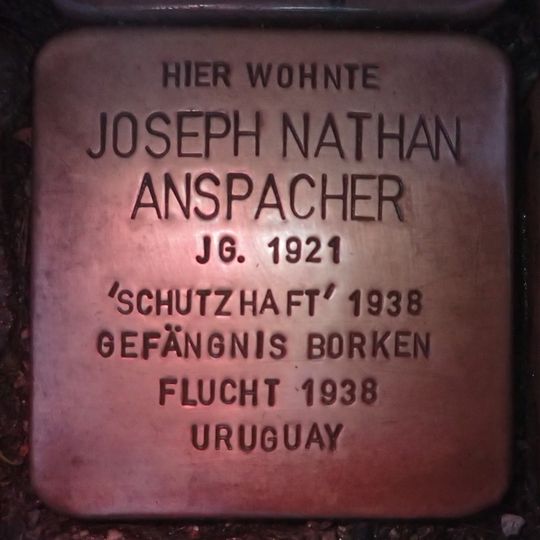 Stolperstein dedicated to Joseph Nathan Anspacher