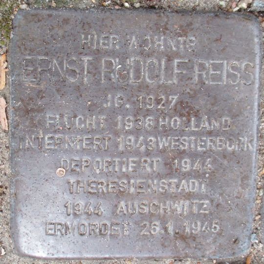 Stolperstein dedicated to Ernst Rudolf Reiss