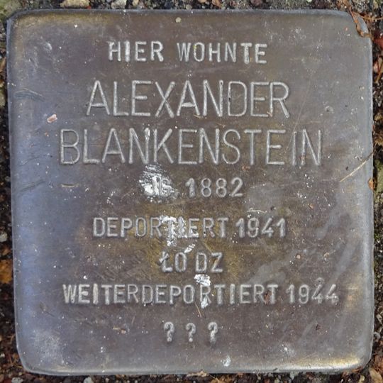 Stolperstein en memoria de Alexander Blankenstein