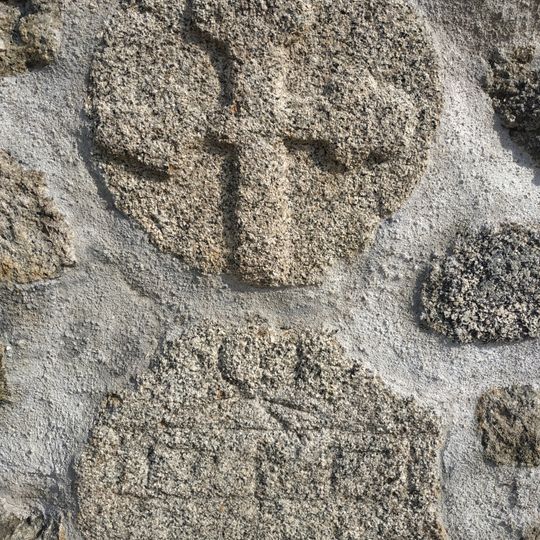 Cross on the wall in Týnec nad Sázavou