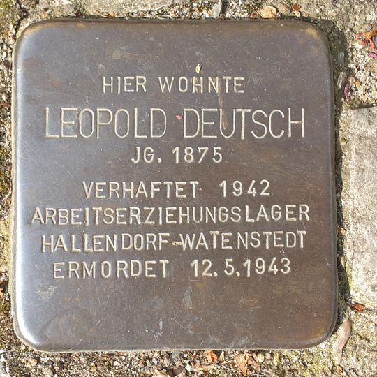 Stolperstein en memoria de Leopold Deutsch