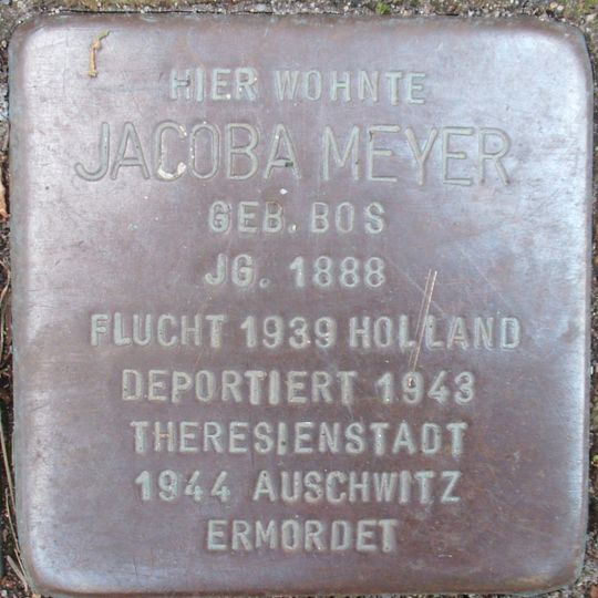 Stolperstein dedicated to Jacoba Meyer