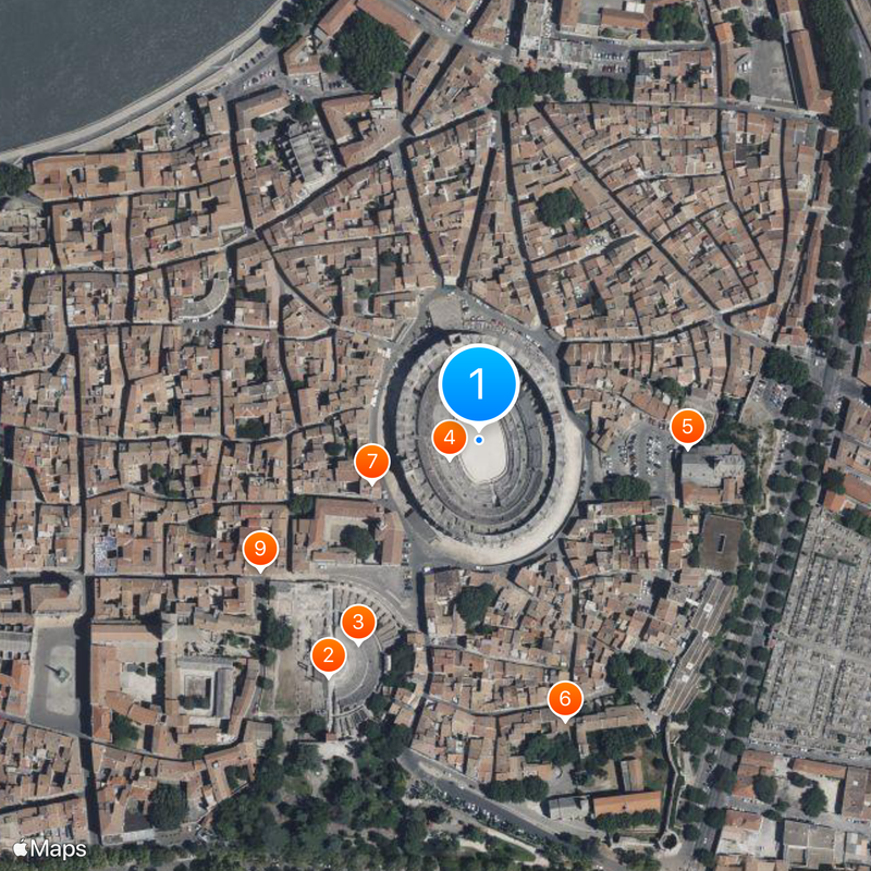 Arena di Arles Mappa