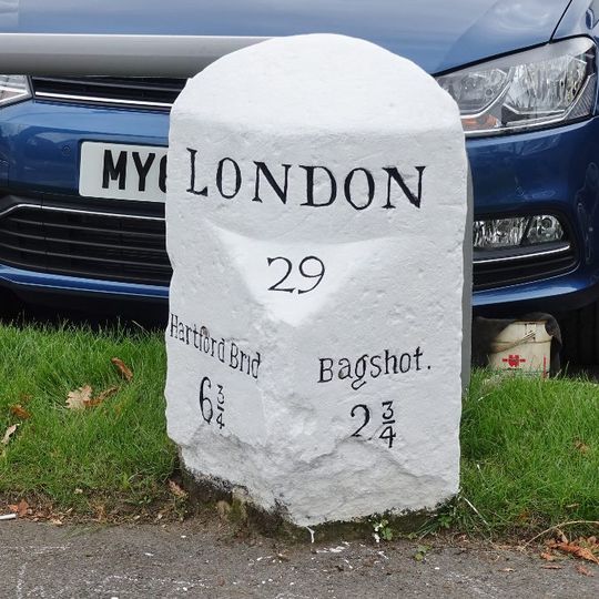 Milestone, London Road, opp. No. 116, by Whites Car sales lot; 50m E of traffic lights,
