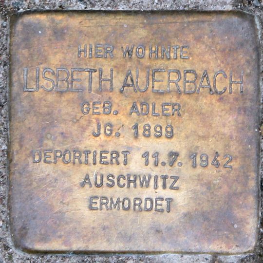 Stolperstein dedicated to Lisbeth Auerbach