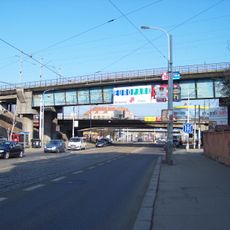 Railway bridge over Sokolovská street (Sluncová - Praha-Holešovice track)