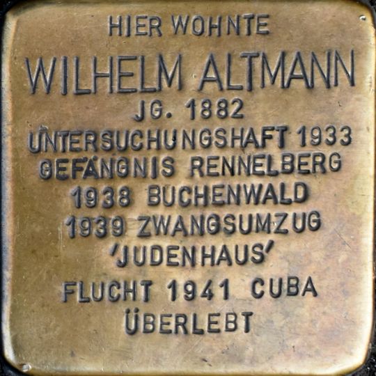 Stolperstein dedicated to Wilhelm Altmann