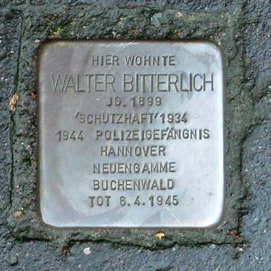 Stolperstein dedicated to Walter Bitterlich